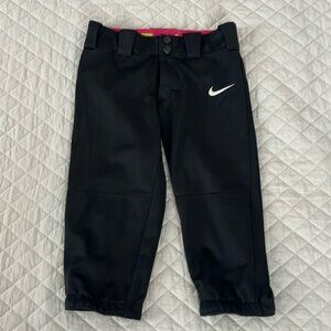 Girls Black Short Nike softball Pants sz Medium